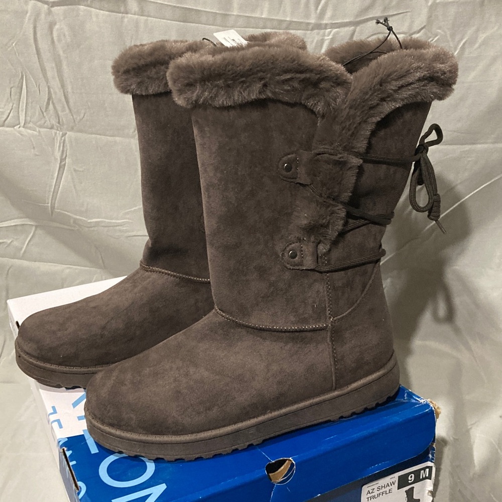 Women's Dark Brown Fur-Lined Boots by Arizona